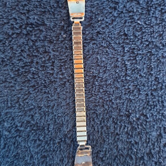 Vintage 1970s Navajo Native American C. Lee Signed Sterling Silver Watch Band - Picture 7 of 13